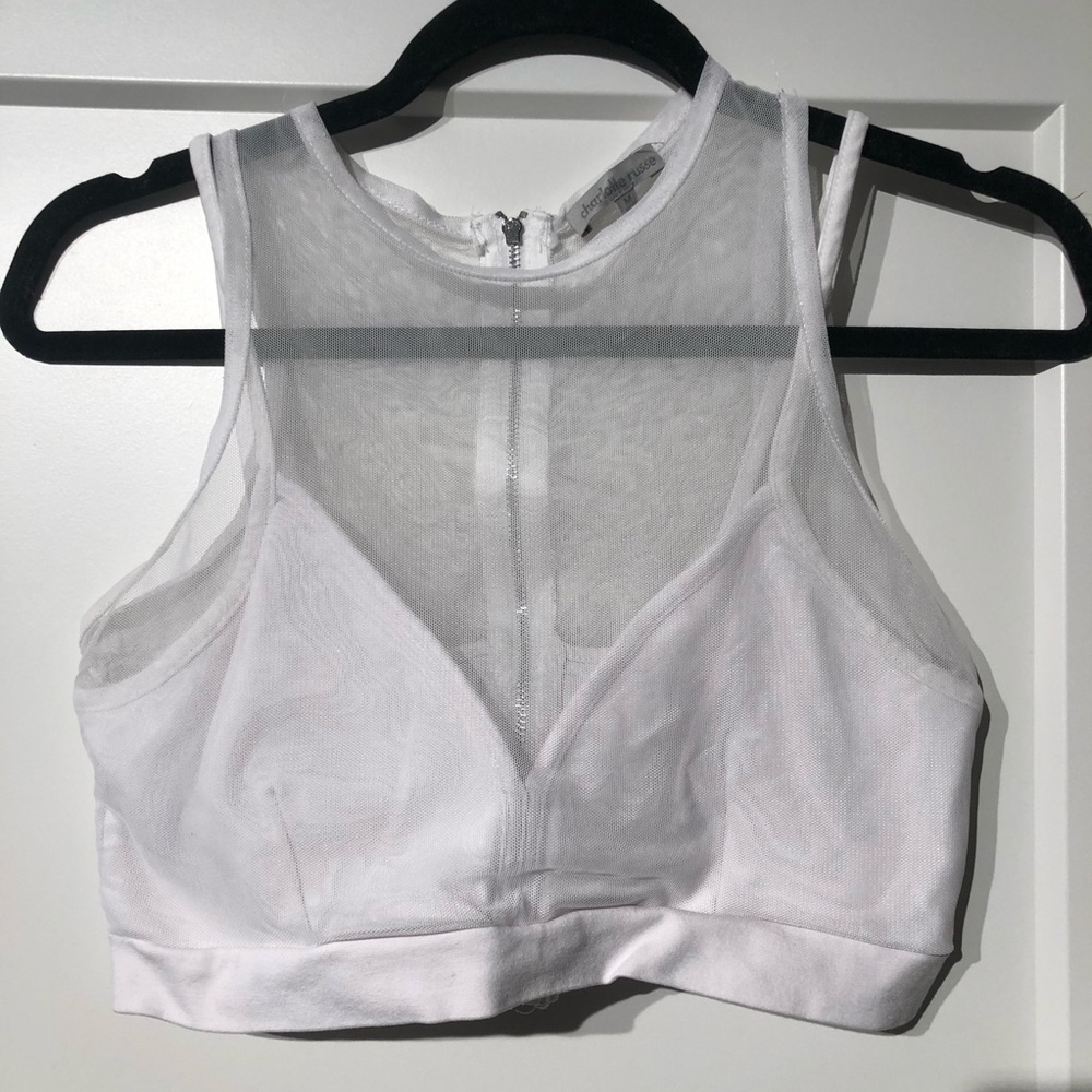 White Sheer Cropped Bra